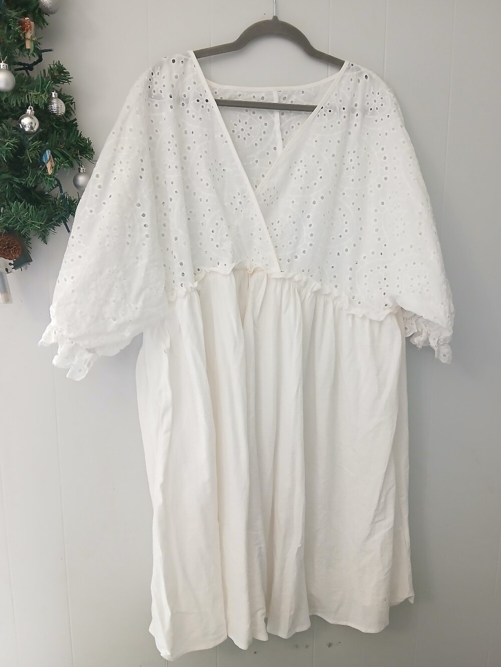 SHEIN White Eyelet Mini Dress